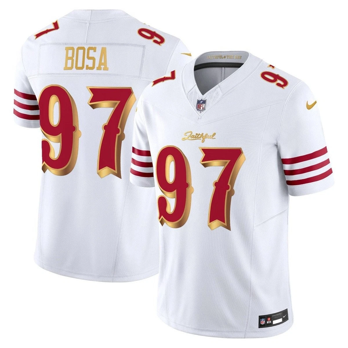Men's San Francisco 49ers #97 Nick Bosa White 2025 F.U.S.E. ??Rivalries?? Vapor Limited Jersey