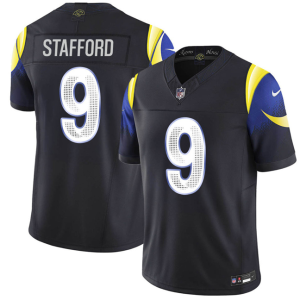 Men's Los Angeles Rams #9 Matthew Stafford Black 2025 F.U.S.E. ??Rivalries?? Vapor Limited Jersey