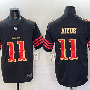 Men's San Francisco 49ers #11 Brandon Aiyuk Black 2025 F.U.S.E. ??Rivalries?? Vapor Limited Jersey