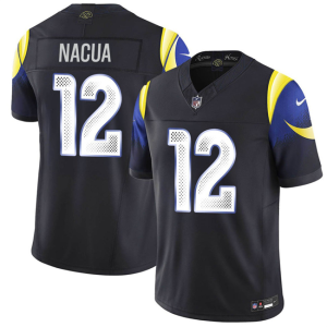 Men's Los Angeles Rams #12 Puka Nacua Black 2025 F.U.S.E. ??Rivalries?? Vapor Limited Jersey