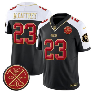 Men's San Francisco 49ers #23 Christian McCaffrey Black Alternate F.U.S.E. Est.1946 Vapor Limited Jersey