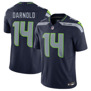 Men's Seattle Seahawks #14 Sam Darnold Navy 2024 F.U.S.E. Vapor Limited Jersey