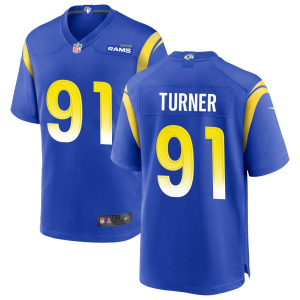 Men's Los Angeles Rams #91 Kobie Turner Royal Vapor Untouchable Limited Jersey