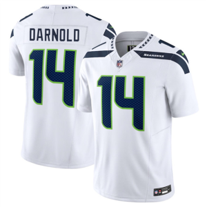 Men's Seattle Seahawks #14 Sam Darnold White 2024 F.U.S.E. Vapor Limited Jersey