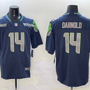 Men's Seattle Seahawks #14 Sam Darnold Navy 2025 Vapor Limited Jersey