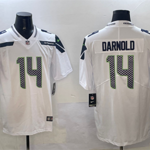 Men's Seattle Seahawks #14 Sam Darnold White 2025 Vapor Limited Jersey