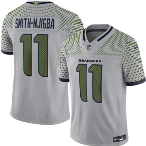 Men's Seattle Seahawks #11 Jaxon Smith-Njigba Gray 2025 F.U.S.E. ??Rivalries?? Vapor Untouchable Limited Jersey