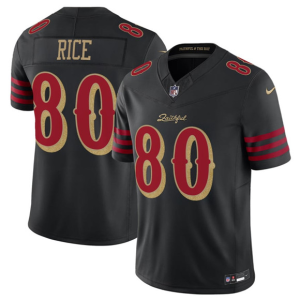 Men's San Francisco 49ers #80 Jerry Rice Black 2025 F.U.S.E. ??Rivalries?? Vapor Limited Jersey
