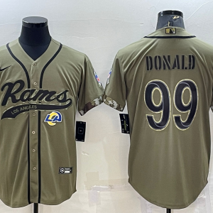 Men's Los Angeles Rams #99 Aaron Donald 2022 Olive Salute To Service Baseball Nike Jersey