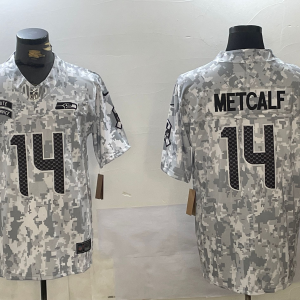Men's Seattle Seahawks #14 D.K. Metcalf Arctic Camo 2024 F.U.S.E. Salute to Service Jersey