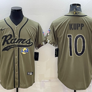 Men's Los Angeles Rams #10 Cooper Kupp 2022 Olive Salute To Service Baseball Nike Jersey