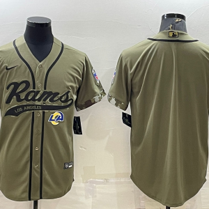 Men's Los Angeles Rams Blank 2022 Olive Salute To Service Baseball Nike Jersey