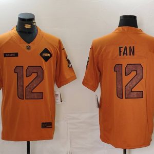 Men's Seattle Seahawks 12th Fan 2023 Brown Salute To Service Limited Jersey