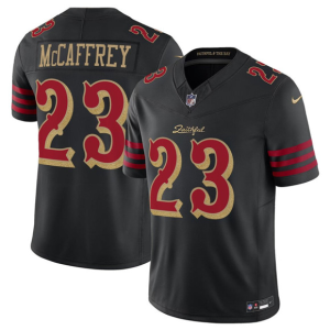 Men's San Francisco 49ers #23 Christian McCaffrey Black 2025 F.U.S.E. ??Rivalries?? Vapor Limited Jersey