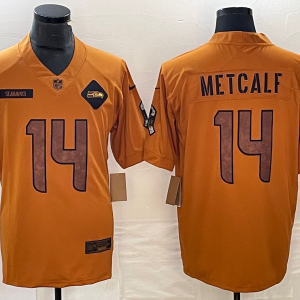 Men's Seattle Seahawks #14 D.K. Metcalf  2023 Brown Salute To Service Limited Jersey