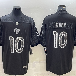 Men's Los Angeles Rams #10 Cooper Kupp Black Reflective Limited Jersey