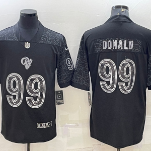 Men's Los Angeles Rams #99 Aaron Donald Black Reflective Limited Jersey