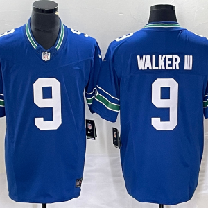 Men's Seattle Seahawks #9 Walker III Royal 2023 F.U.S.E. Vapor Limited Throwback Jersey