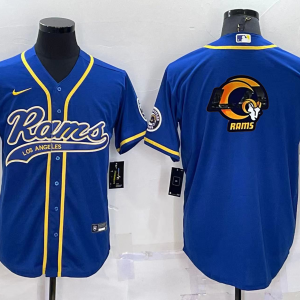 Men's Los Angeles Rams Blank Blue Baseball Nike Jersey