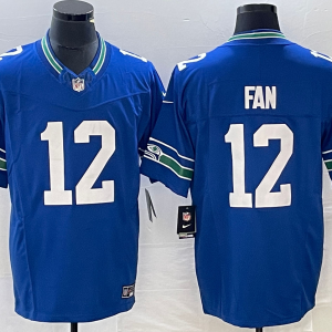 Men's Seattle Seahawks 12th Fan Royal 2023 F.U.S.E. Vapor Limited Throwback Jersey