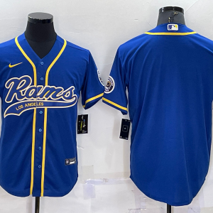 Men's Los Angeles Rams Blank Blue Baseball Nike Jersey