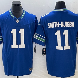 Men's Seattle Seahawks #11 Jaxon Smith-Njigba Royal 2023 F.U.S.E. Vapor Limited Throwback Jersey