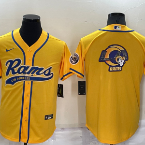 Men's Los Angeles Rams Gold Baseball Nike Jersey
