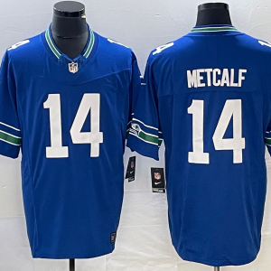 Men's Seattle Seahawks #14 D.K. Metcalf Royal 2023 F.U.S.E. Vapor Limited Throwback Jersey