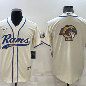 Men's Los Angeles Rams Cream Baseball Nike Jersey