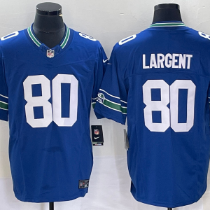 Men's Seattle Seahawks #80 Largent Royal 2023 F.U.S.E. Vapor Limited Throwback Jersey