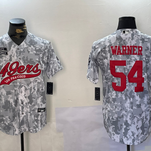 Men's San Francisco 49ers #54 Fred Warner 2024 Arctic Camo Salute to Service Jersey