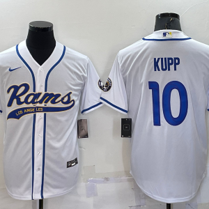 Men's Los Angeles Rams #10 Cooper Kupp White Baseball Nike Jersey