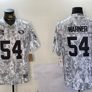 Men's San Francisco 49ers #54 Fred Warner Arctic Camo 2024 F.U.S.E. Salute to Service Jersey