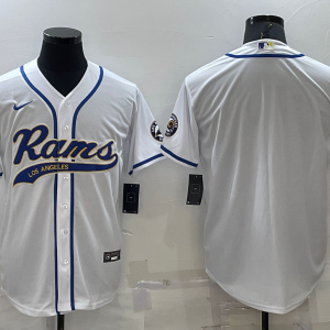 Men's Los Angeles Rams White Baseball Nike Jersey