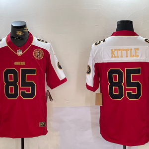 Men's San Francisco 49ers #85 George Kittle Red F.U.S.E. Golden Gate Bridge With 3-Star Patch Jersey