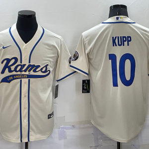 Men's Los Angeles Rams #10 Cooper Kupp Cream Baseball Nike Jersey