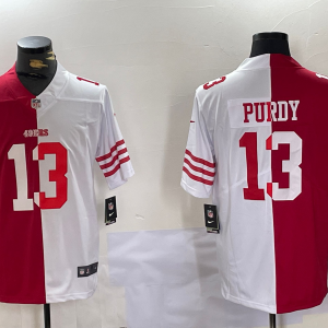 Men's San Francisco 49ers #13 Brock Purdy Red/White Split Vapor Untouchable Limited Jersey