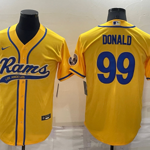 Men's Los Angeles Rams #99 Aaron Donald Yellow Baseball Nike Jersey