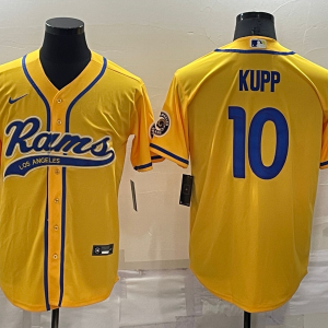 Men's Los Angeles Rams #10 Cooper Kupp Yellow Baseball Nike Jersey