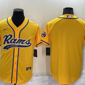 Men's Los Angeles Rams Blank Yellow Baseball Nike Jersey