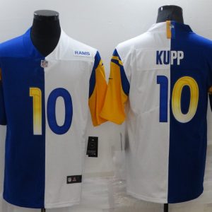 Men's Los Angeles Rams #10 Cooper Kupp Royal/White Split Vapor Limited Jersey