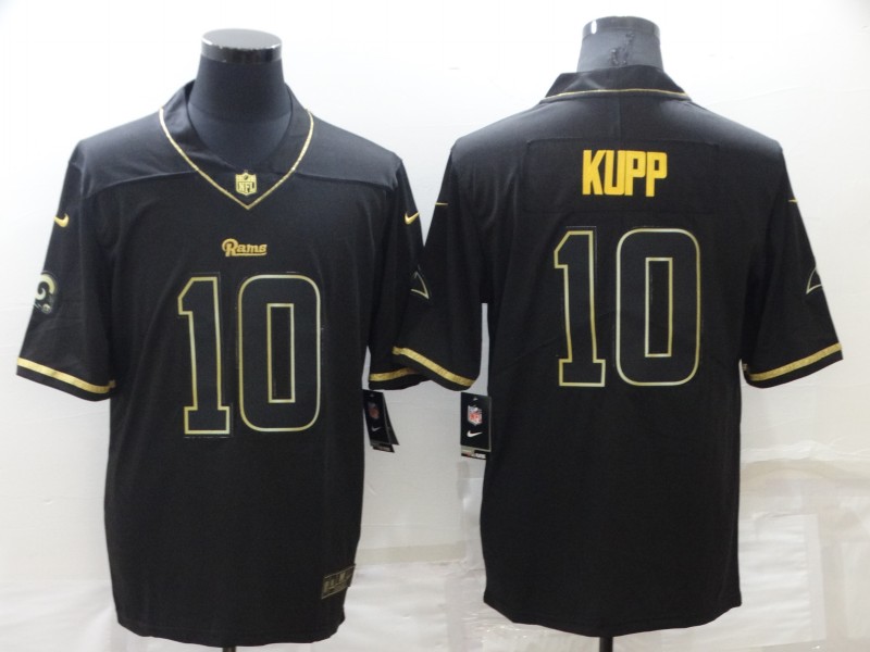 Men's Los Angeles Rams #10 Cooper Kupp Black Golden Edition Limited Jersey
