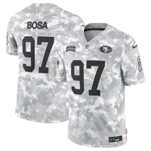 Men's San Francisco 49ers #97 Nick Bosa Arctic Camo 2024 F.U.S.E. Salute to Service Jersey