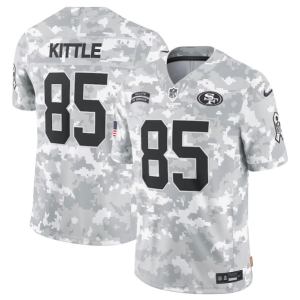 Men's San Francisco 49ers #85 George Kittle Arctic Camo 2024 F.U.S.E. Salute to Service Jersey