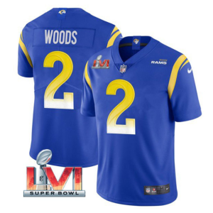 Men's Los Angeles Rams #2 Robert Woods Royal 2022 Super Bowl LVI Vapor Limited Jeresy
