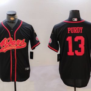 Men's San Francisco 49ers #13 Brock Purdy Black Baseball Nike Jersey