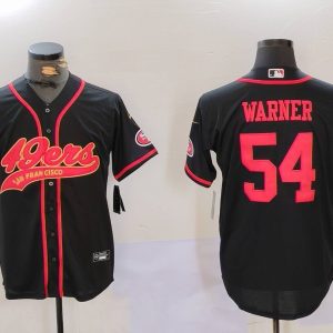 Men's San Francisco 49ers #54 Fred Warner Black Baseball Nike Jersey
