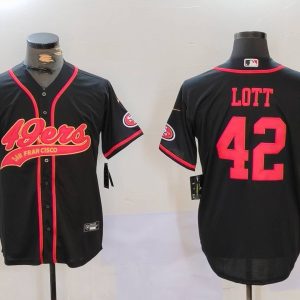 Men's San Francisco 49ers #42 Lott Black Baseball Nike Jersey