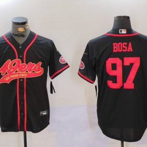 Men's San Francisco 49ers #97 Nick Bosa Black Baseball Nike Jersey