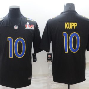 Men's Los Angeles Rams #10 Cooper Kupp Black 2022 Super Bowl LVI Game Jersey